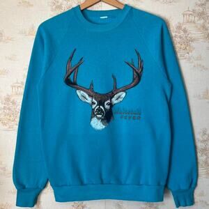 Vintage 1985 Whitetail Fever Sweatshirt | 80s Nature Anomaly | M